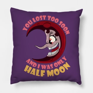 Moon boss cuphead with slogan Pillow