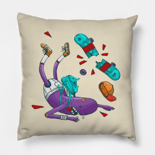 Skate shirt | Crashed skateboarder monster fan art Pillow