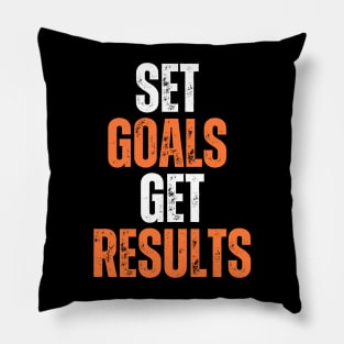 set goals get results typography design Pillow