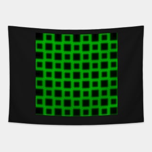 Cool Neon Green Checker Pattern Tapestry