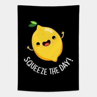 Squeeze The Day Cute Lemon Pun Tapestry