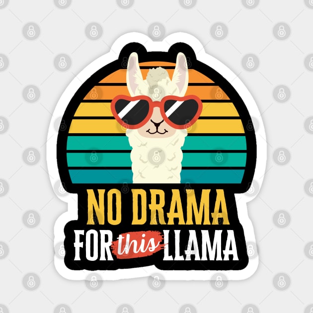 No Drama for This Llama Funny Vintage Sunset Animal Lover Magnet by DetourShirts