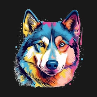 Pop Art Style husky or malamut Artwork T-Shirt