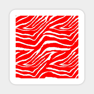 Zebra Red and White 2 Magnet