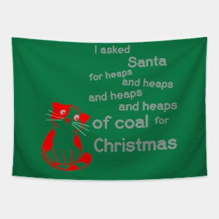 Red Cat's Christmas Gift Tapestry