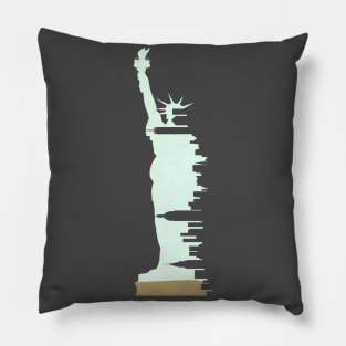 New York Statue of Liberty Skyline Pillow