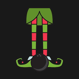 Christmas Elf With Bowling Ball T-Shirt