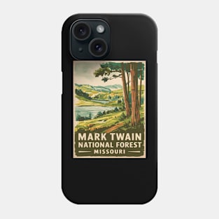 Mark Twain National Forest Missouri - Watercolor Travel Poster Phone Case