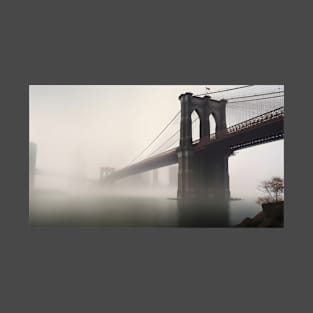 Brooklyn Bridge in the mist T-Shirt