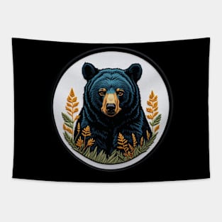 Black Bear Embroidered Patch Tapestry