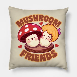 Kawaii Mushroom Friends Pillow