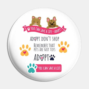 save pets life, pets are not toys - adopt pets don't shop Pin