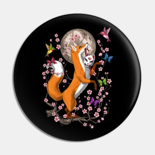 Fox Cherry Blossom Pin