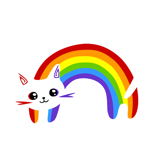 cute rainbow cat by chandelier2137