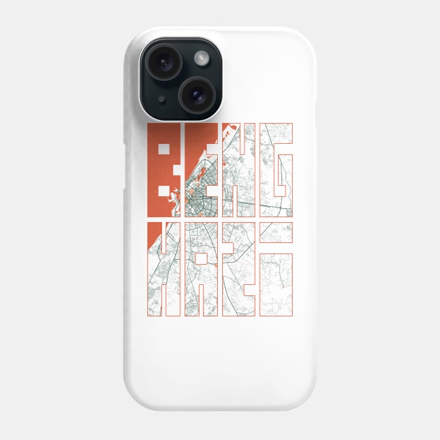 Benghazi, Libya City Map Typography - Bohemian Phone Case by deMAP Studio