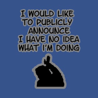 I would like to publicly announce I have no Idea what I'm doing T-Shirt