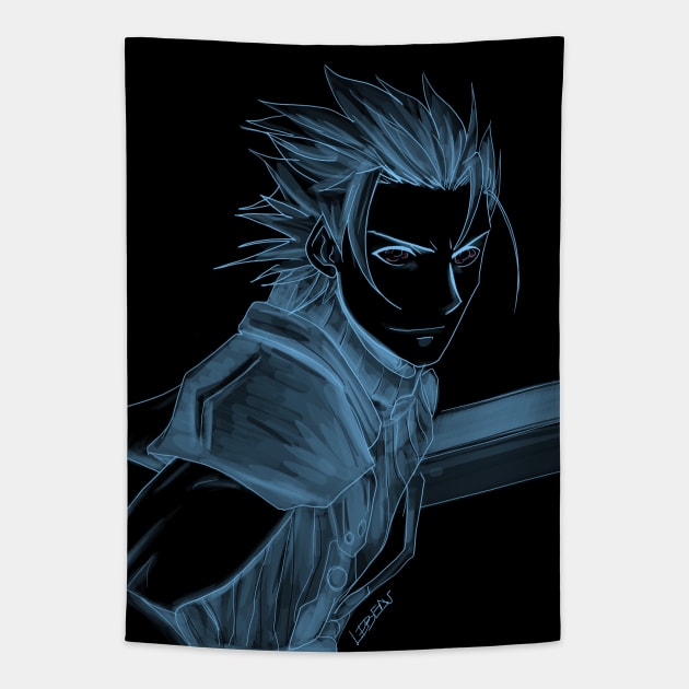 zack fair in ghost suit in final fantasy vii Tapestry by jorge_lebeau