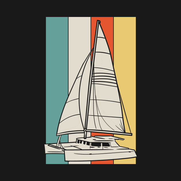 Disover Sailboat Sailing Boating Retro - Sailboat - T-Shirt