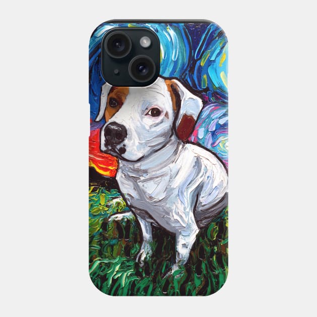 Pitbull Mix Starry Night Phone Case by sagittariusgallery