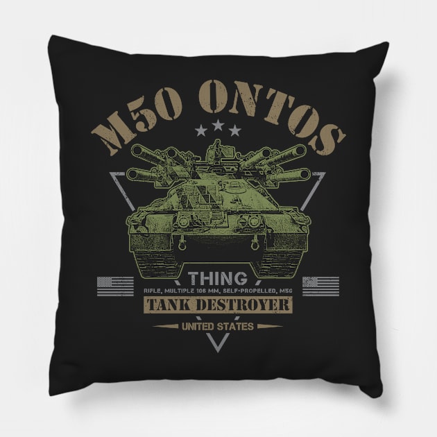 M50 Ontos "Thing" Tank Destroyer Pillow by Military Style Designs