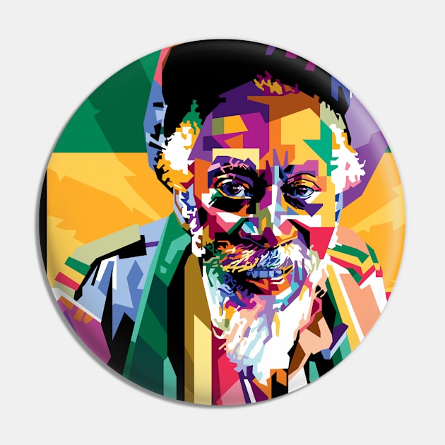 Bunny Wailer Portrait Pop Art Pin by RJWLTG