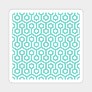 Geometric Pattern: Looped Hexagons: Blue Magnet