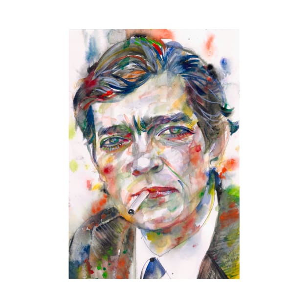 JULIO CORTAZAR watercolor portrait .1 by lautir