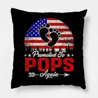 Mens American Flag Promoted To Great Pops Again Fathers Day Pillow