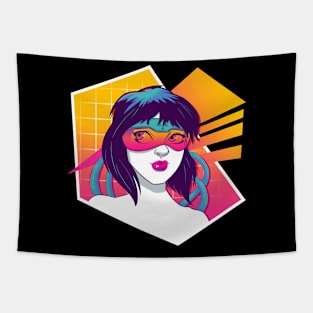 Retro Punk Girl Tapestry