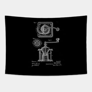 Coffee Mill Vintage Patent Drawing Tapestry