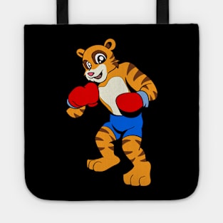 With boxing gloves in boxing ring - cartoon tiger boxer Tote