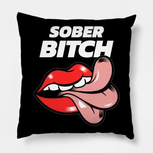 Sober Bitch Alcoholic Recovery Pillow