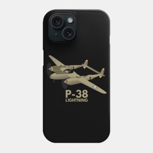 WW2 P-38 Lightning Airplane Phone Case