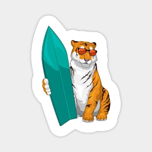 Tiger Surfer Surfboard Magnet