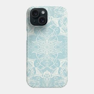 Floral Pattern in Duck Egg Blue & Cream Phone Case