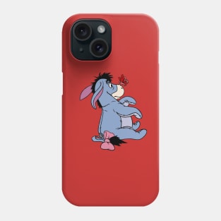 Donkey with Awareness Ribbon Butterfly (Red) Phone Case