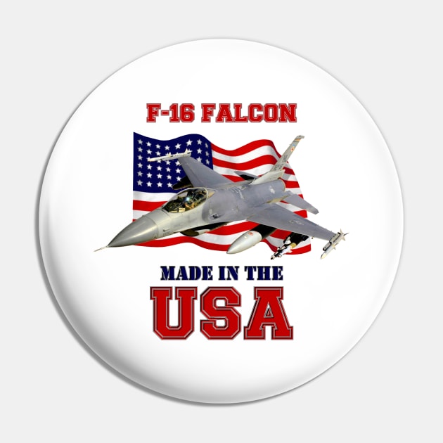 F-16 Fighting Falcon Made in the USA Pin by MilMerchant