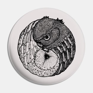 Yin Yang Owls Pin