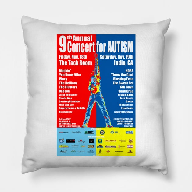 9th Annual Concert for Autism Flyer Tee 2016 Pillow by ConcertforAutism
