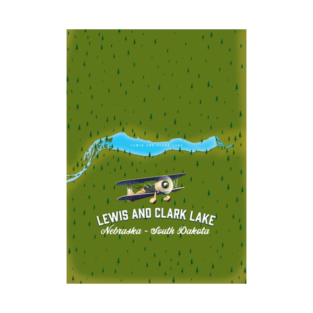 Lewis and Clark Lake map by nickemporium1