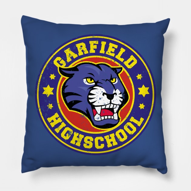 GARFIELD HIGH SCHOOL (black lightning) GRUNGE Pillow by LuksTEES