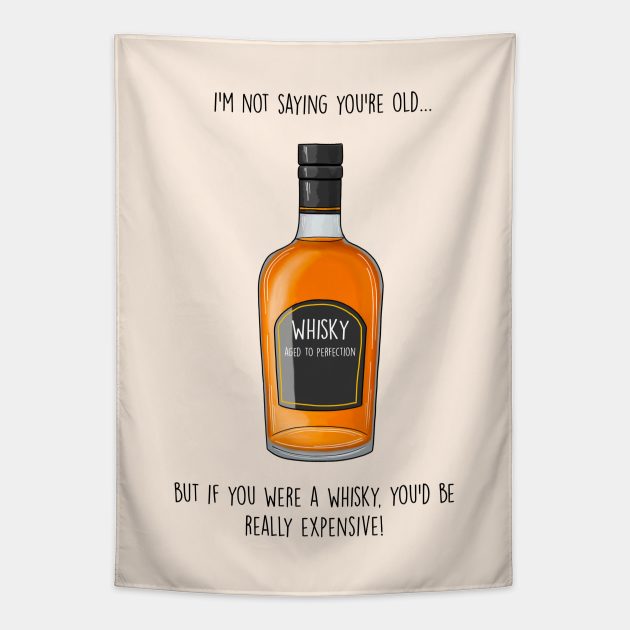 Expensive whisky Tapestry by Poppy and Mabel