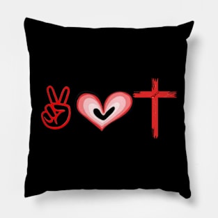 Peace Love Jesus Pillow