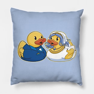 Cute Bride and Groom Rubber Duckies Squeaky Duck Wedding Gift Pillow