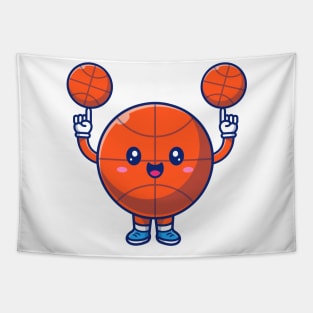 Cute Basket Ball Cartoon Tapestry