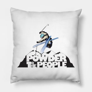 Powder To The People distressed retro ski poster Pillow