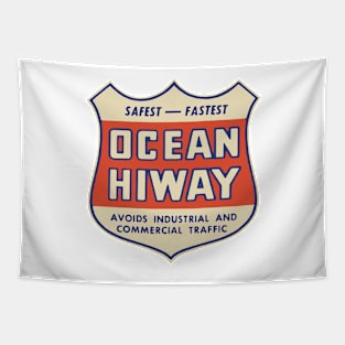 Vintage Ocean Highway Decal Tapestry