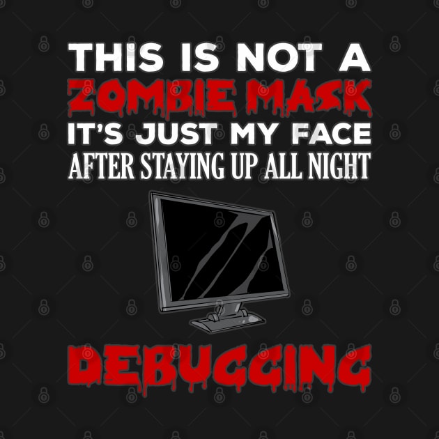 Zombie Software Developer Debugging Halloween Gift by DeesDeesigns