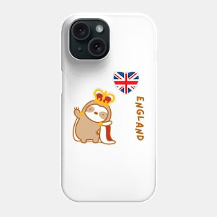 Cute I Love England Sloth Phone Case