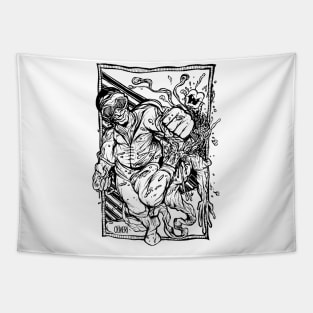 Power punch black & white Tapestry